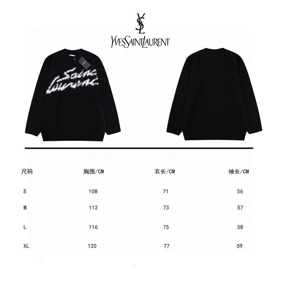 Saint Laurent Script Logo Knit Sweater Black product detail 2 in Litbuy spreadsheet finds