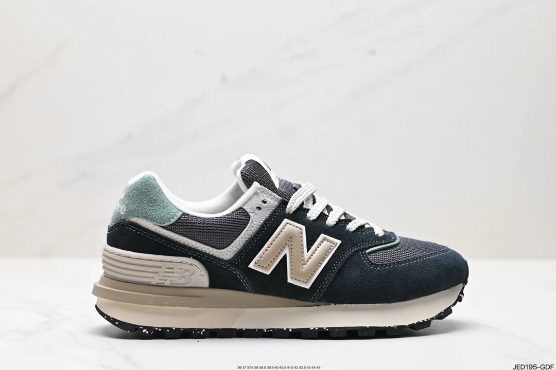 New Balance 574 Navy Mint Green Beige