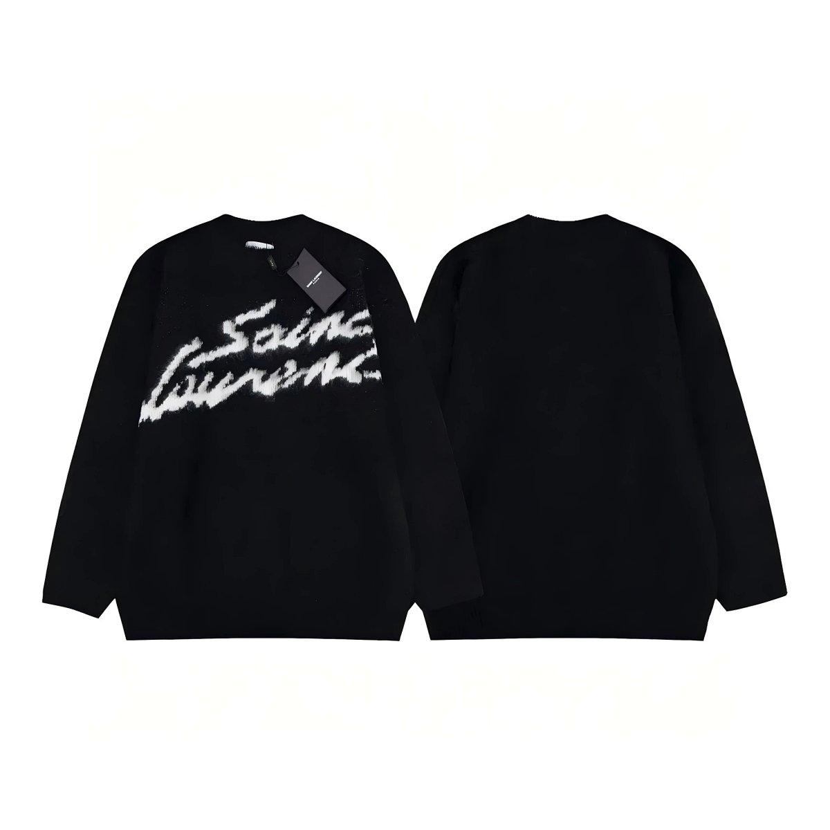 Saint Laurent Script Logo Knit Sweater Black product detail 7 in Litbuy spreadsheet finds