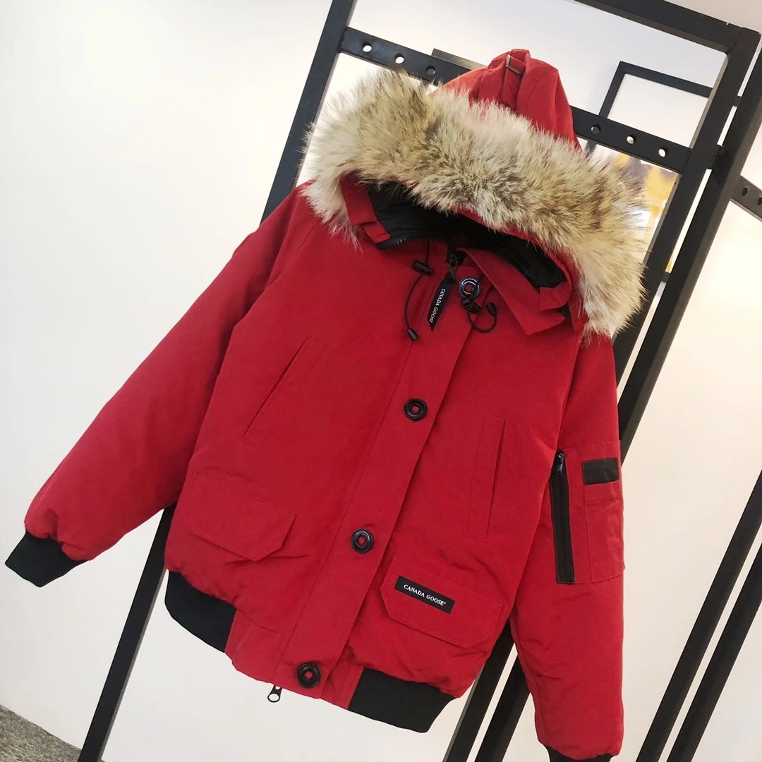 Women's Hooded Down Bomber Jacket for Cold Weather - CY