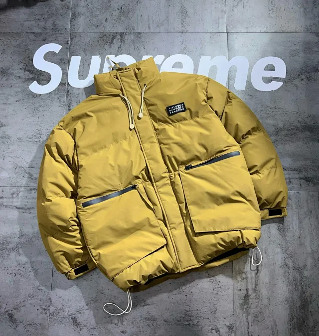Maison Margiela Down Jackets Oversized padded jacket with zip pockets product detail image 3
