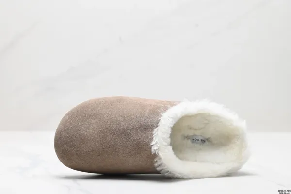 Design Suede Slipper with Shearling Lining Beige Slippers - 8