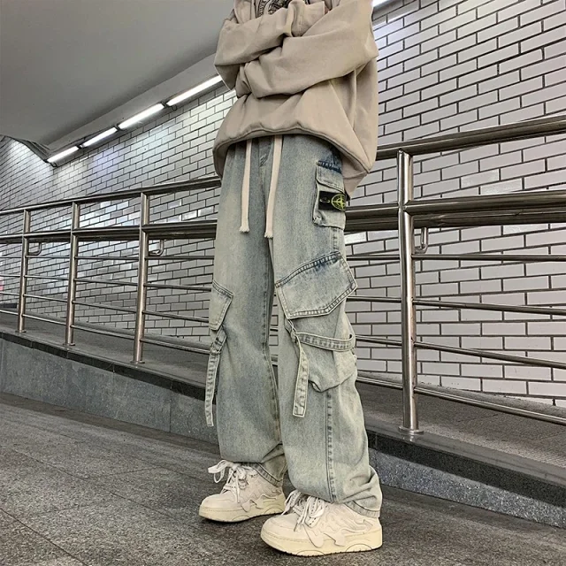 Stone Island Jeans DX30-12 cargo with utility pockets and strap details product detail image 8