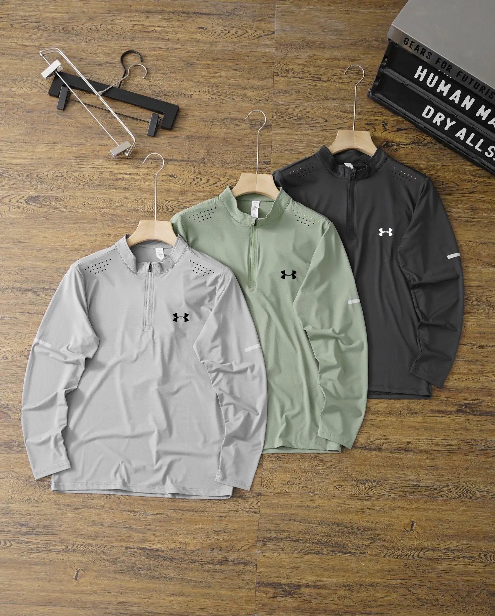 Under Armour HeatGear Mock Neck Long Sleeve Gray Base-Layer - 13