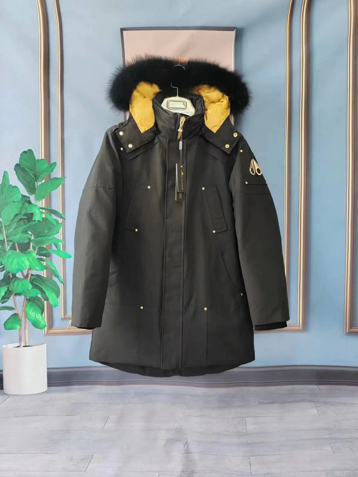 Moncler Maya Down Jacket Light Gray with Fur Trim product detail 9 in Litbuy spreadsheet finds