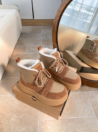 UGG Classic Mini Platform Shearling-Lined Boots Beige Brown Snow Boots product listing in Litbuy spreadsheet finds