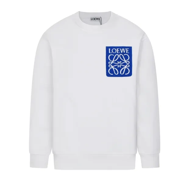 Loewe Anagram Patch White Hoodie - 1