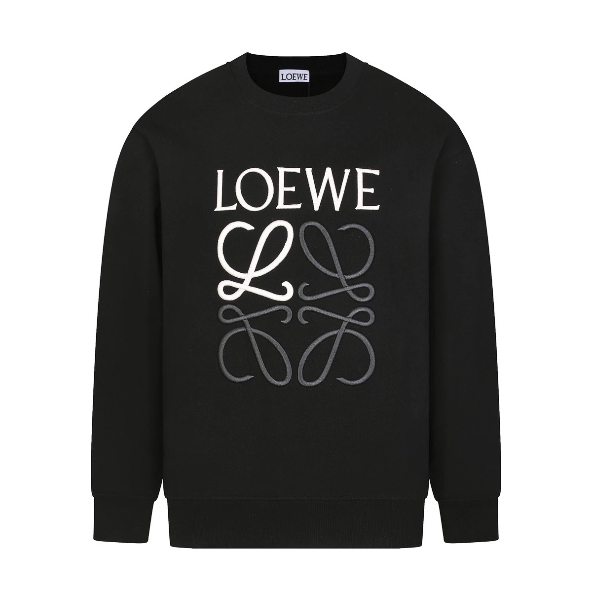 Loewe Anagram Embroidered Crewneck Sweatshirt Black