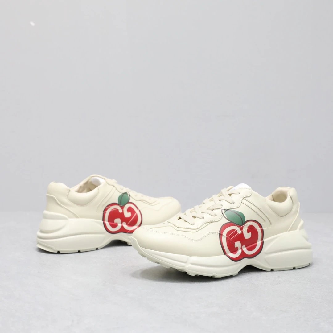 Gucci Rhyton GG Apple Print Sneaker Cream