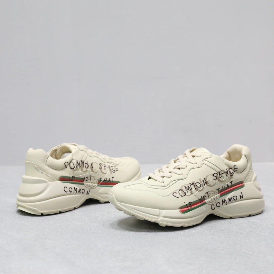 Gucci Rhyton Common Sense Text Sneaker Ivory