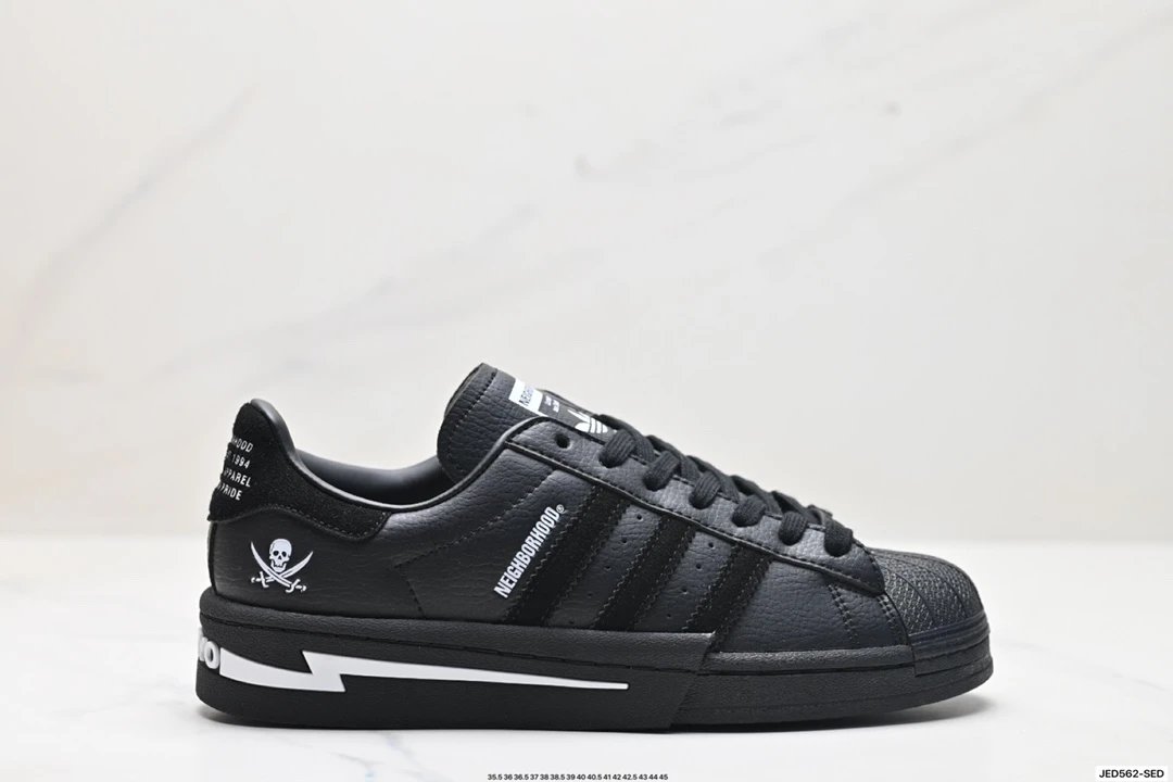 Adidas Originals x Neighborhood Superstar Black Sneakers - 10