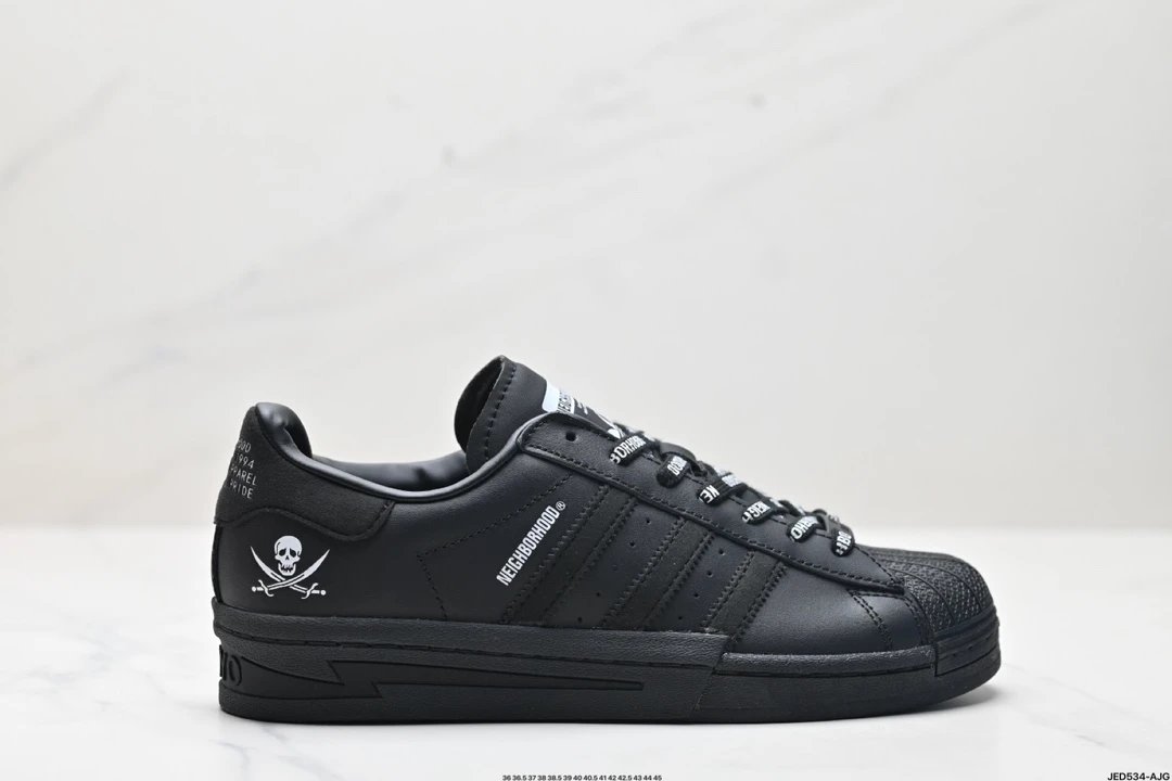 Adidas Originals x Neighborhood Superstar Black Sneakers - 8