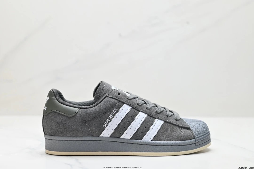 Adidas Superstar Suede Dark Grey White