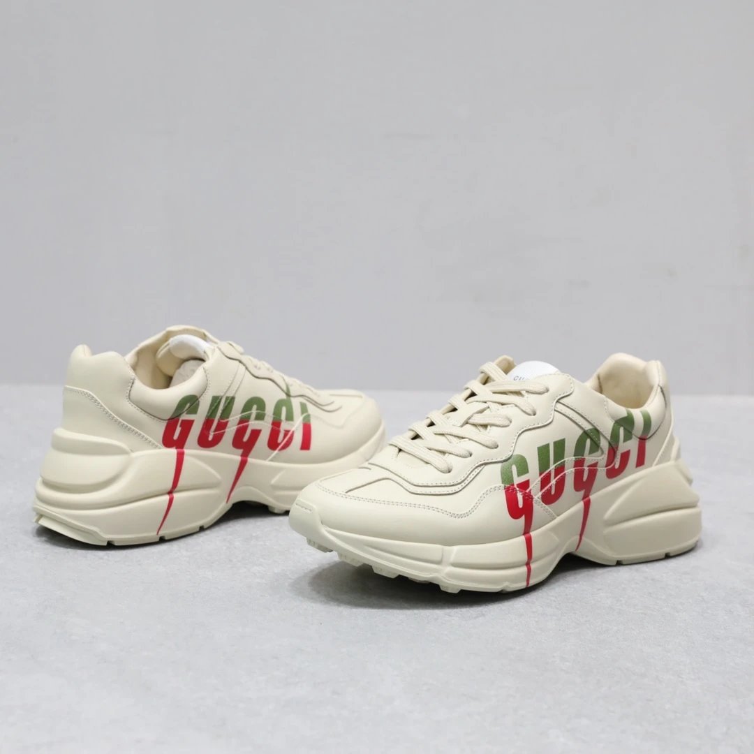 Gucci Rhyton Drip Logo Sneaker Ivory Green Red