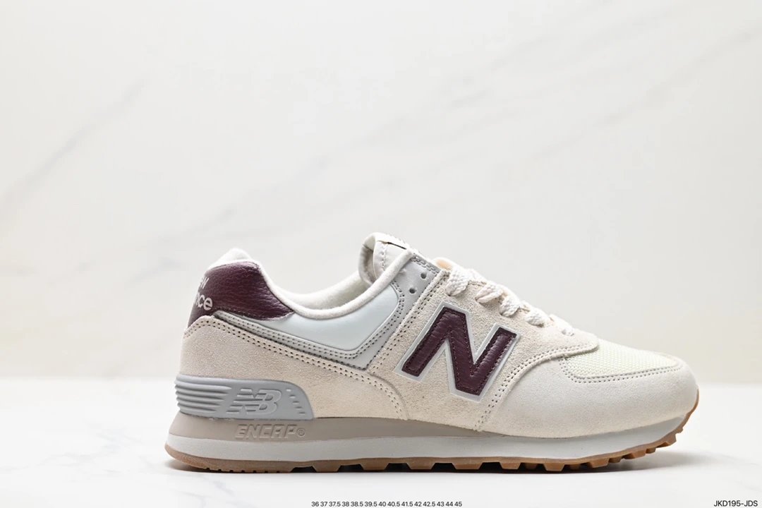 New Balance 574 Cream Burgundy