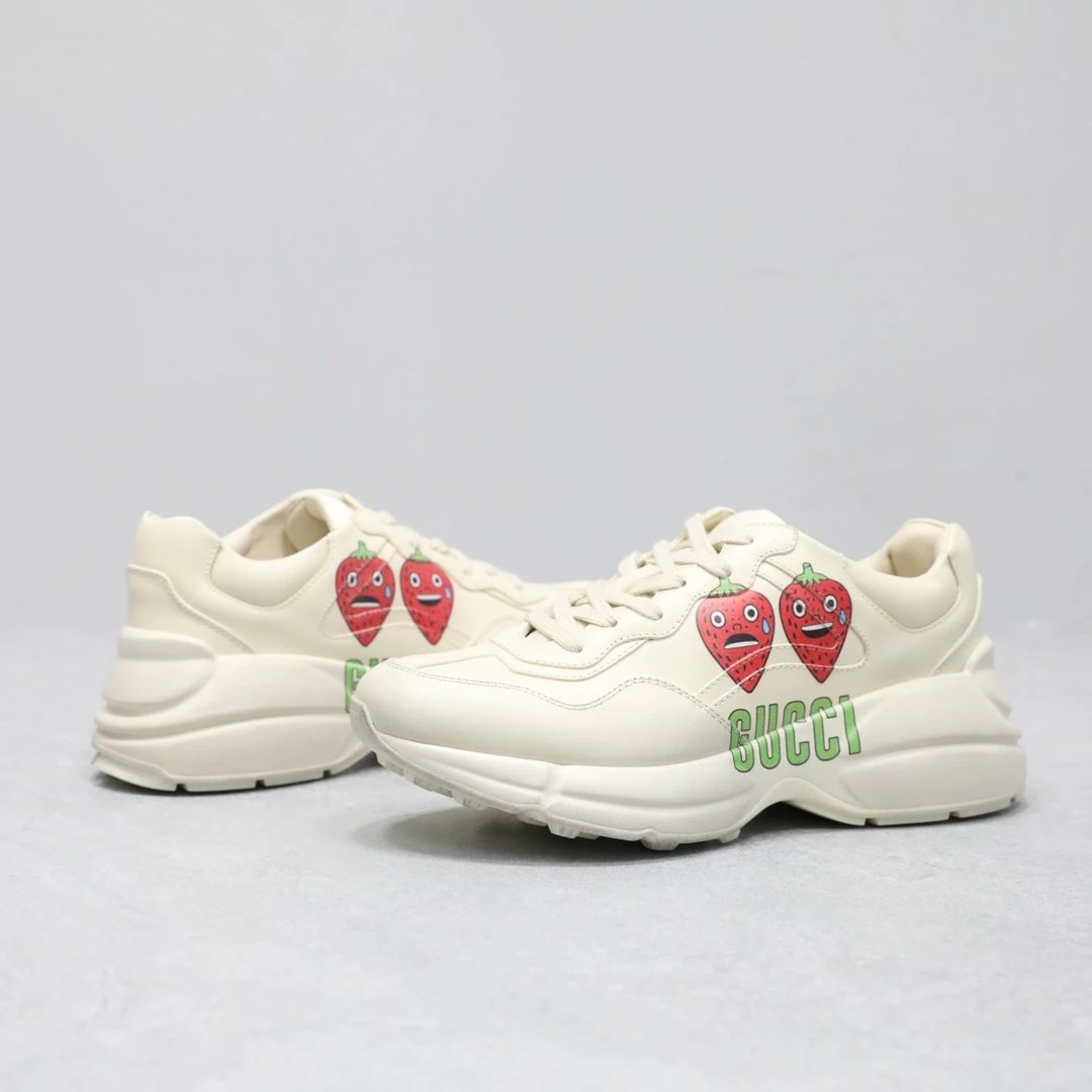 Gucci Rhyton Strawberry Print Sneaker Cream