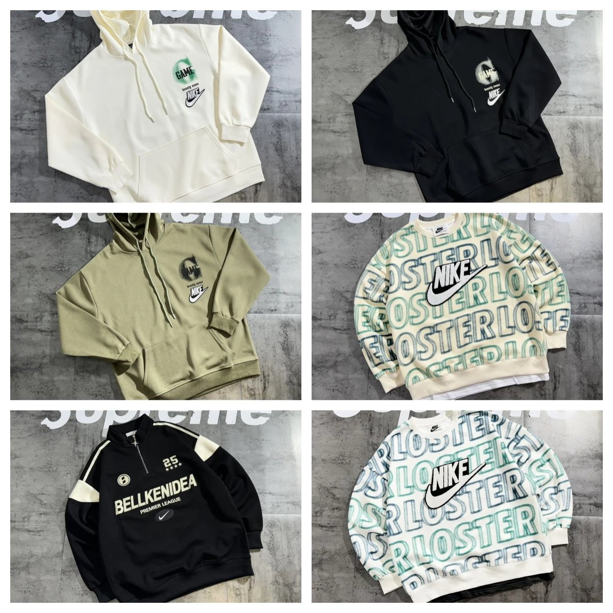 Nike Half-Zip Pullover Black and Cream Hoodie - 4