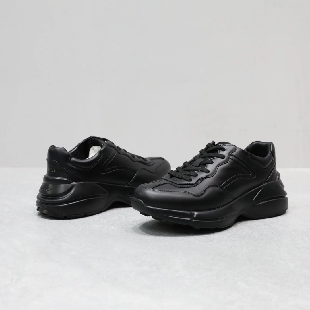 Gucci Rhyton Clean Leather Sneaker Triple Black