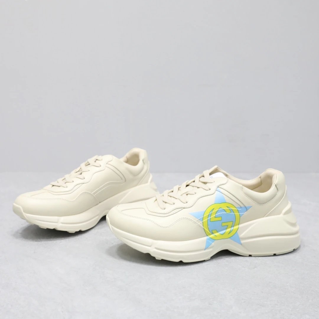 Gucci Rhyton GG Star Print Sneaker Cream Blue