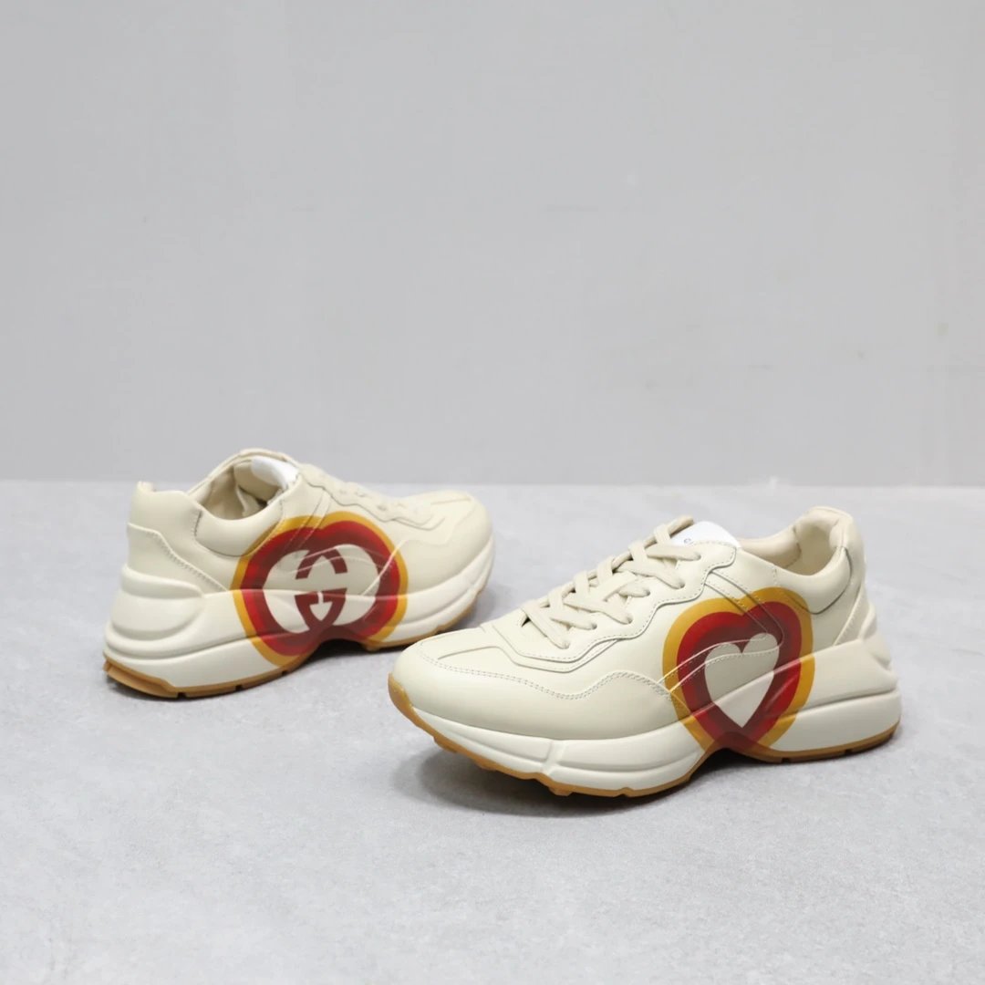 Gucci Rhyton Heart GG Print Sneaker Ivory