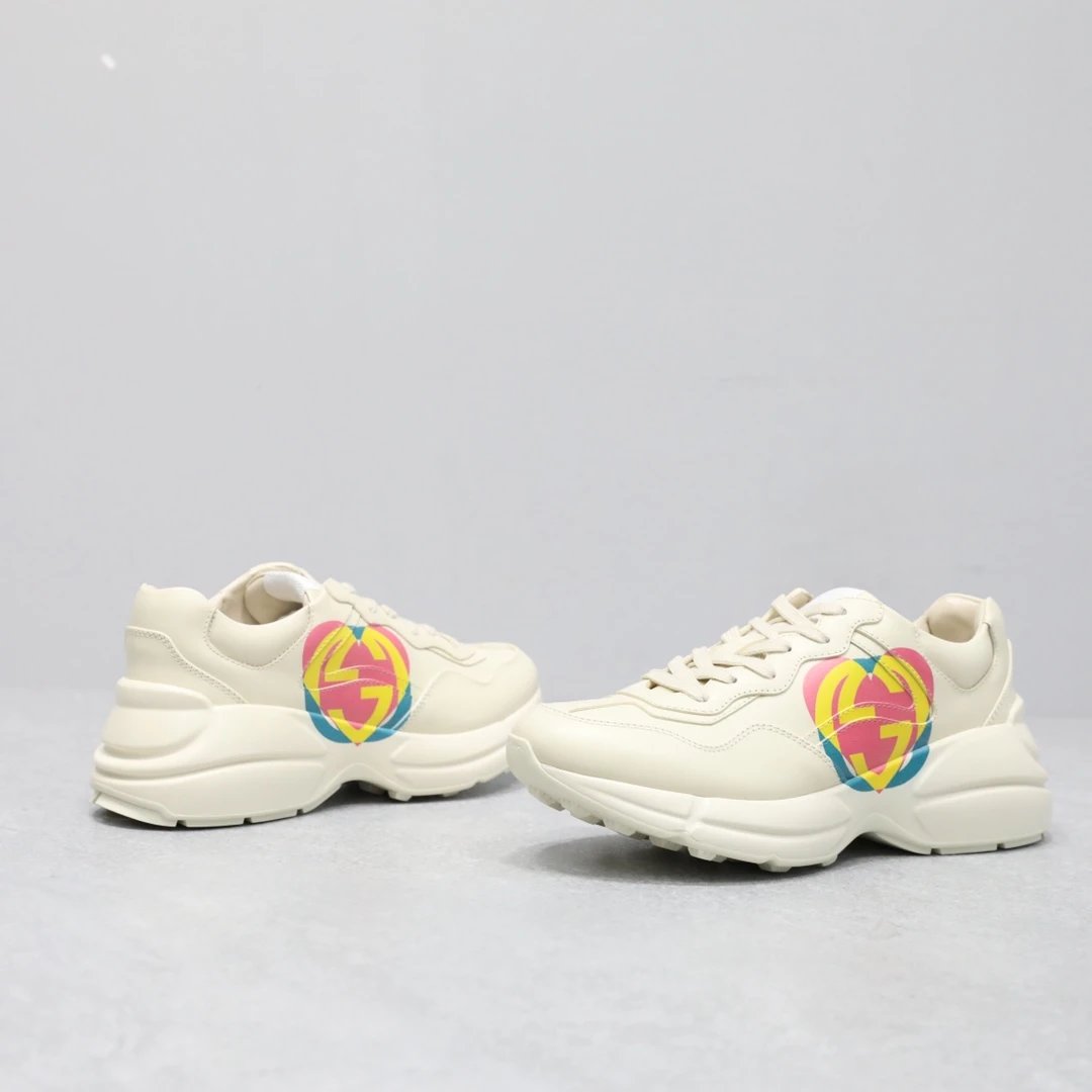 Gucci Rhyton GG Bolt Print Sneaker Cream Pink