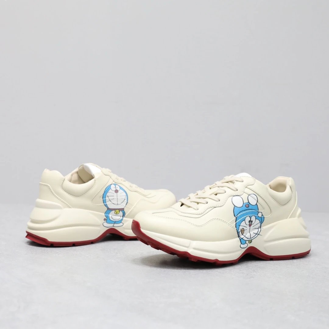Gucci x Doraemon Rhyton Sneaker Cream Red Sole