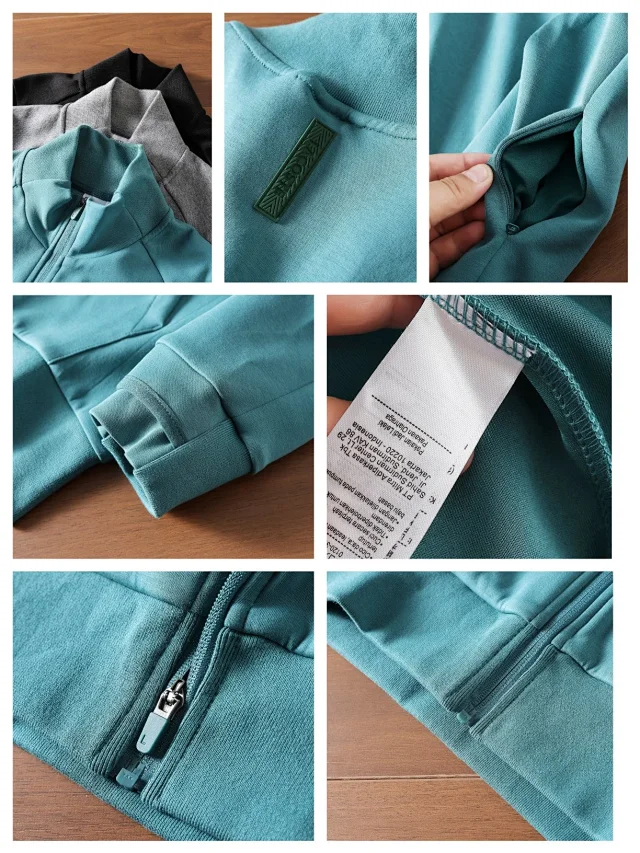 Lacoste Hoodies & Sweatshirts Full-Zip Stand-Collar Sweatshirt product detail image 10