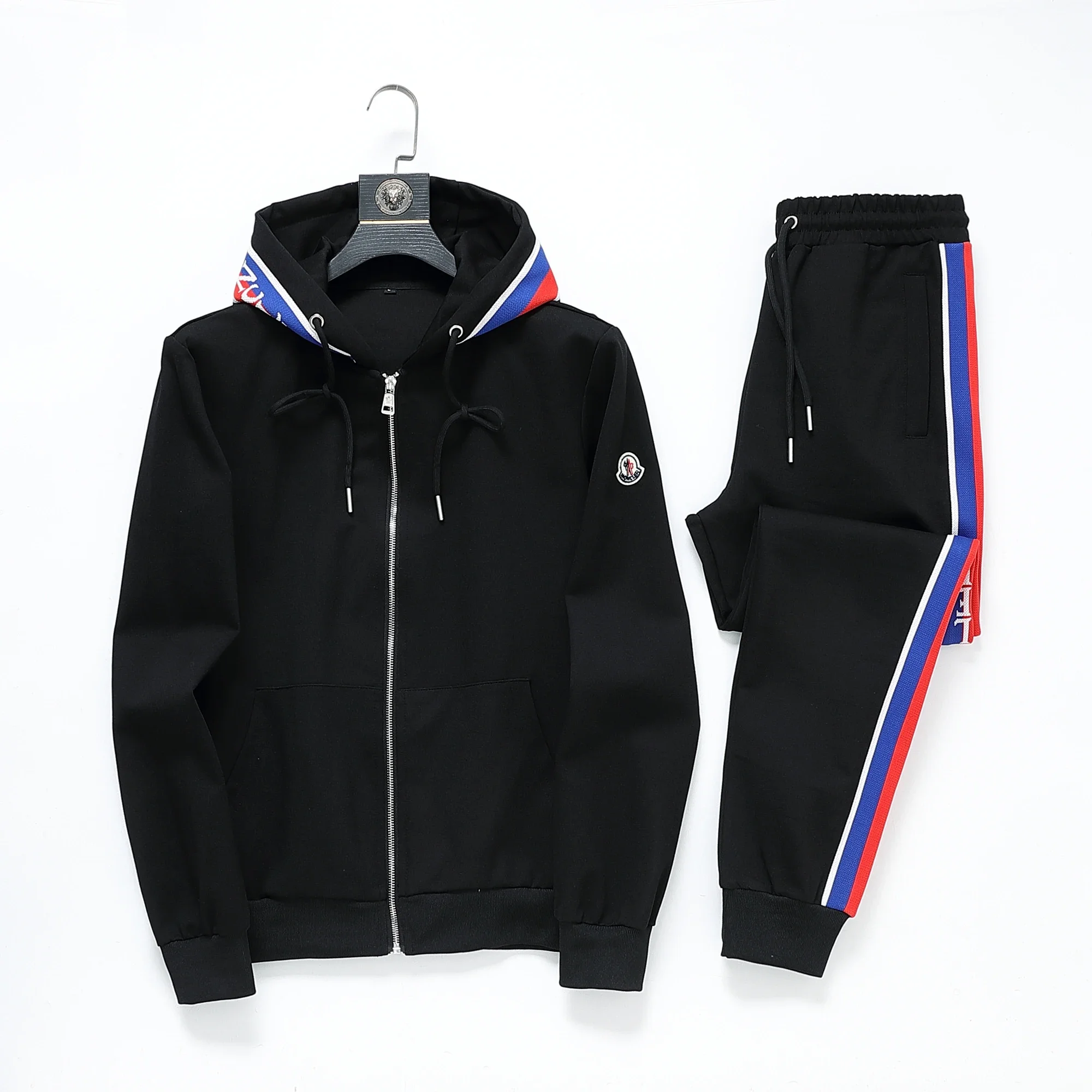 Moncler Tricolor Stripe Hooded Tracksuit