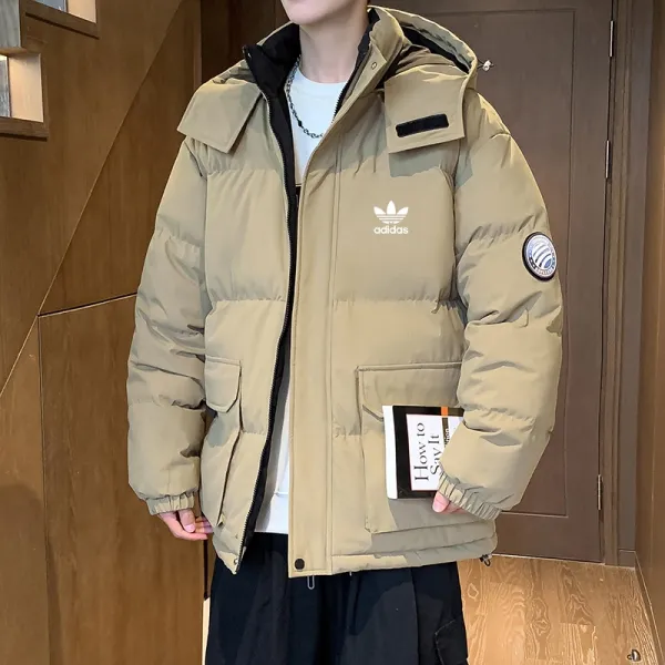 Adidas Down Jacket Black-White Contrast Puffer Outerwear - 10