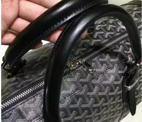 Goyard Saint Louis Duffle Bag Black Monogram Canvas Travel Bag - 8