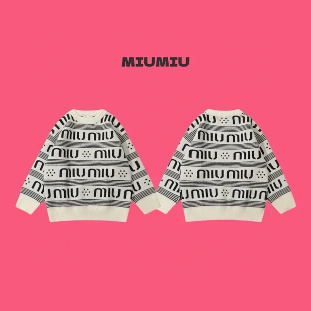 Miu Knitwear Crew-neck logo knit sweater product detail image 6