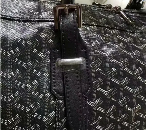 Goyard Saint Louis Duffle Bag Black Monogram Canvas Travel Bag - 9