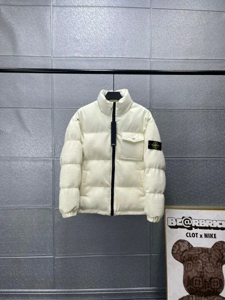 Stone Island Speckled Down Jacket Black - 8