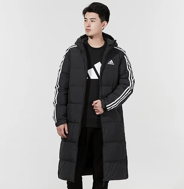 adidas Down Jackets Long Hooded Three-Stripe Puffer product detail image 3