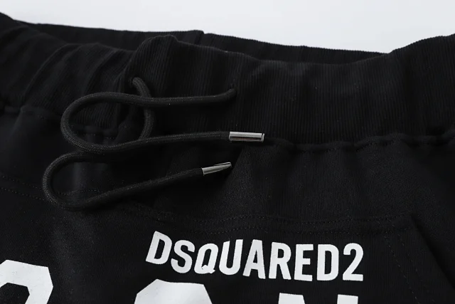 DSQUARED2 Trousers Black drawstring jogger sweatpants with ICON and logo prints product detail image 11