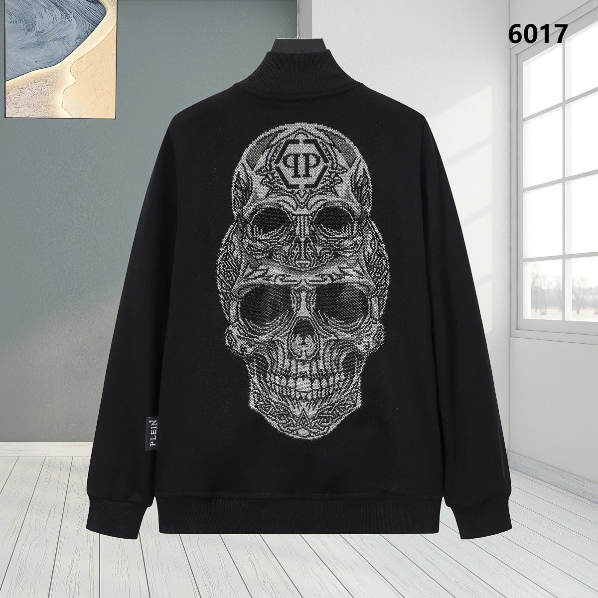 Philipp Plein Skull Embroidered Black Turtleneck Sweater product detail 15 in Litbuy spreadsheet finds