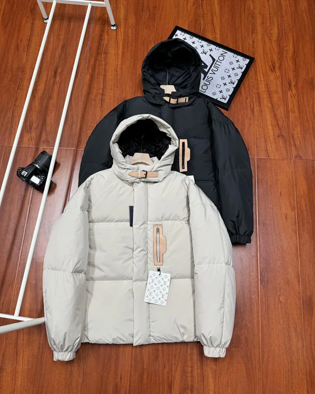 Louis Vuitton Down Jackets Hooded Puffer with Buckled Collar and Vertical Zip Pocket product detail image 1