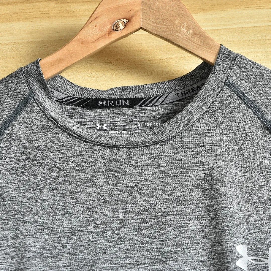 Under Armour HeatGear Mock Neck Long Sleeve Gray Base-Layer - 4
