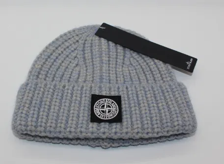 Stone Island Ribbed Knit Beanie Blue - 14