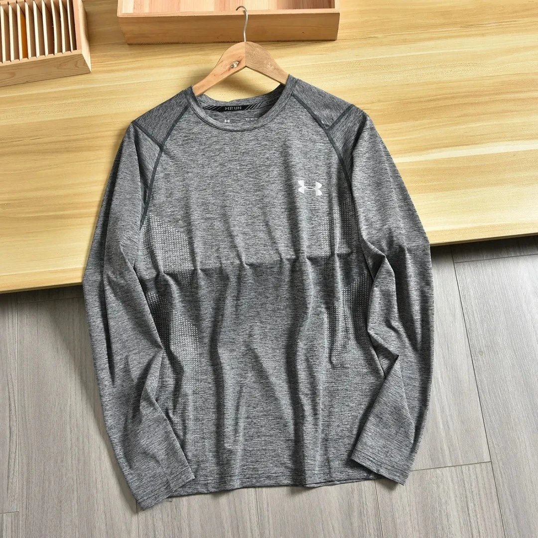 Under Armour HeatGear Mock Neck Long Sleeve Gray Base-Layer - 7