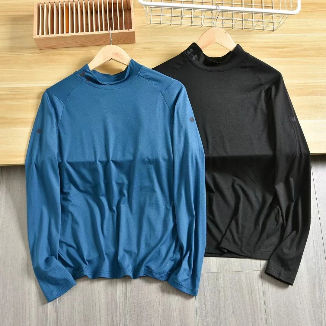 Under Armour HeatGear Mock Neck Long Sleeve Gray Base-Layer - 11