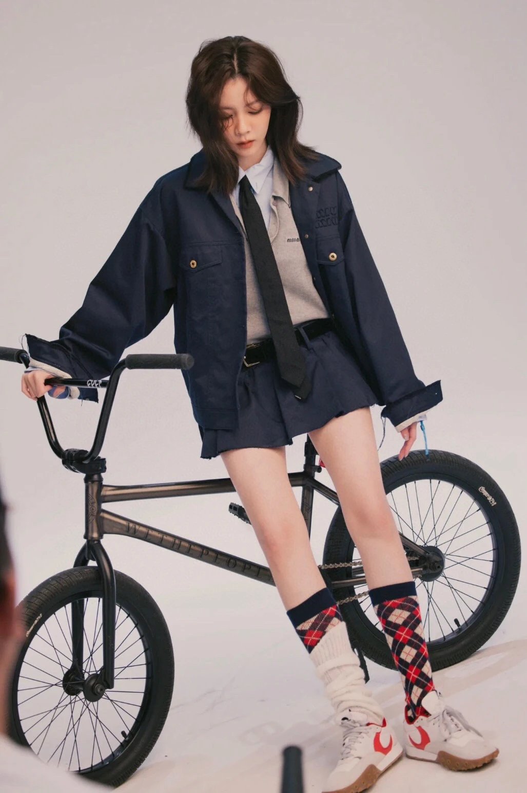 Miu Miu Embroidered Logo Utility Jacket Navy Outerwear - 7