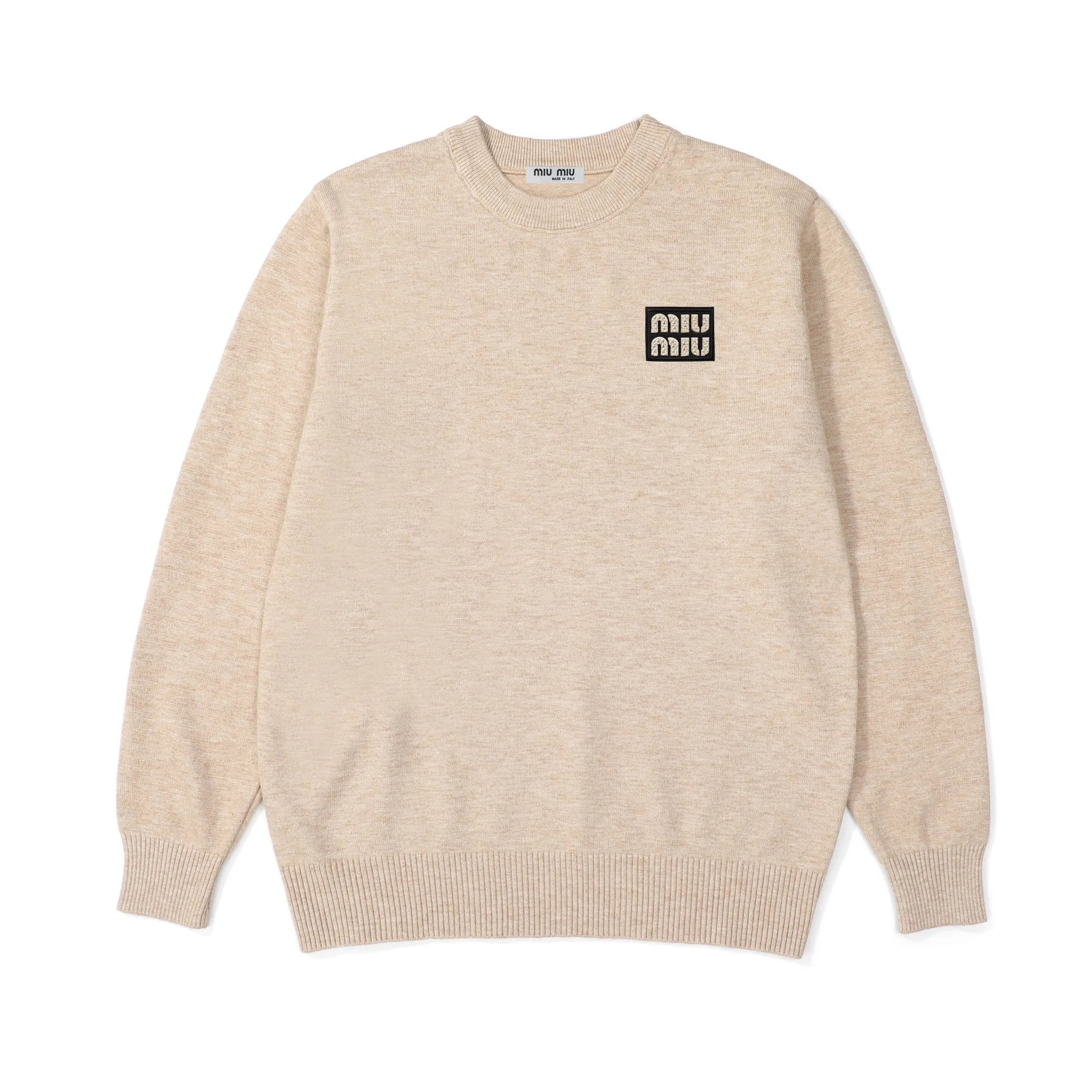 Chanel Gray Knit Sweater with Embroidered Logo - 14