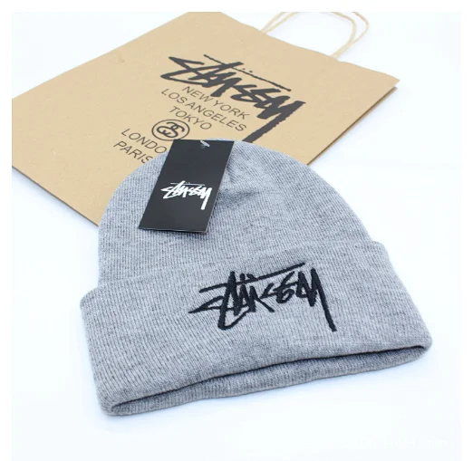 Stüssy Hats Embroidered Logo Rib-Knit Cuffed Beanie product detail image 14