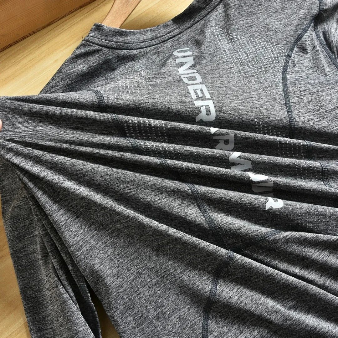Under Armour HeatGear Mock Neck Long Sleeve Gray Base-Layer - 8