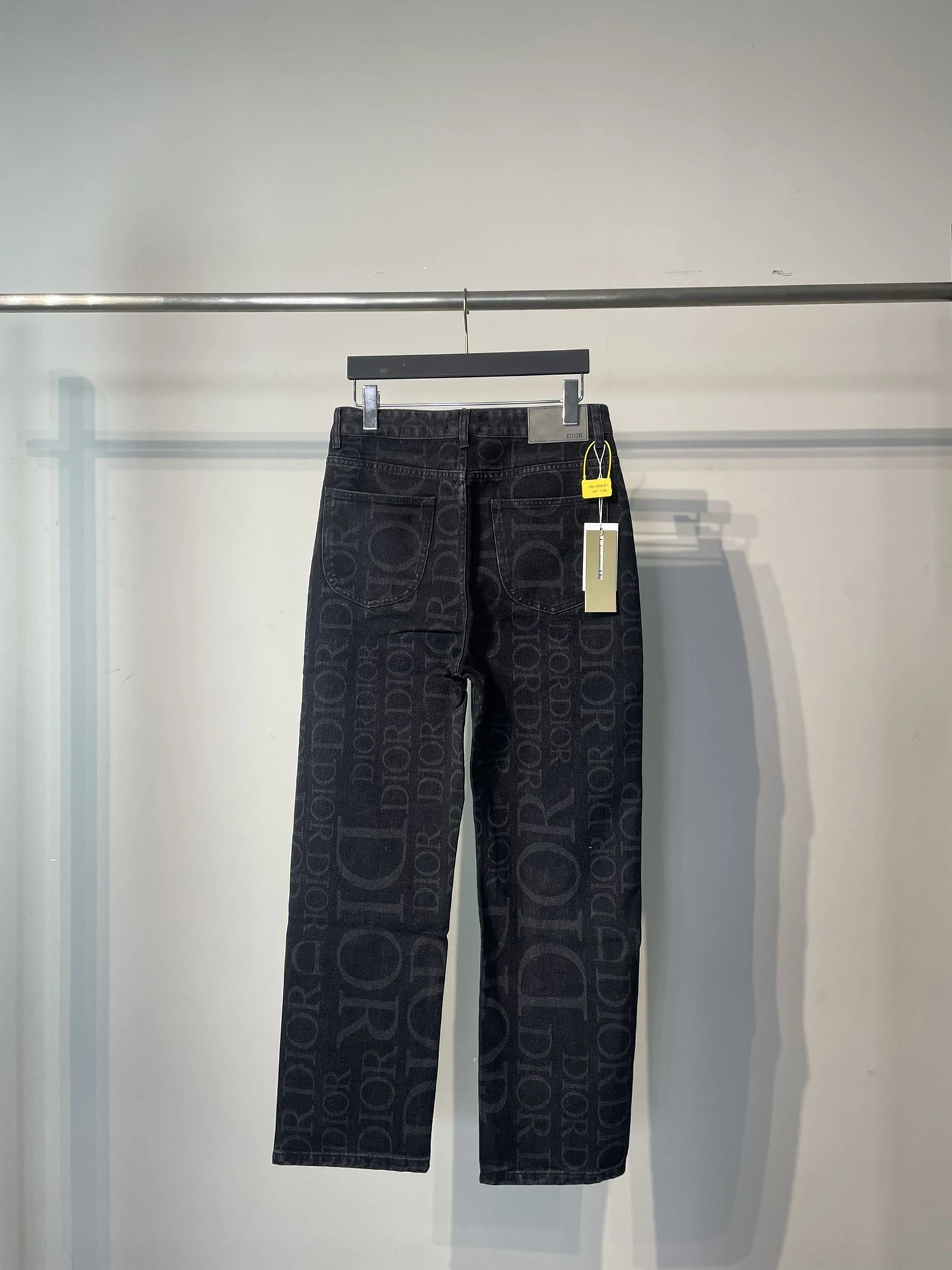 Dior Oblique Print Straight-Leg Jeans Black - 7