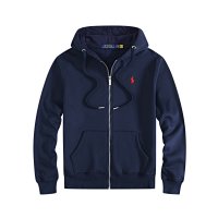 Navy blue top with a red label