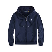 Navy blue top with a white label