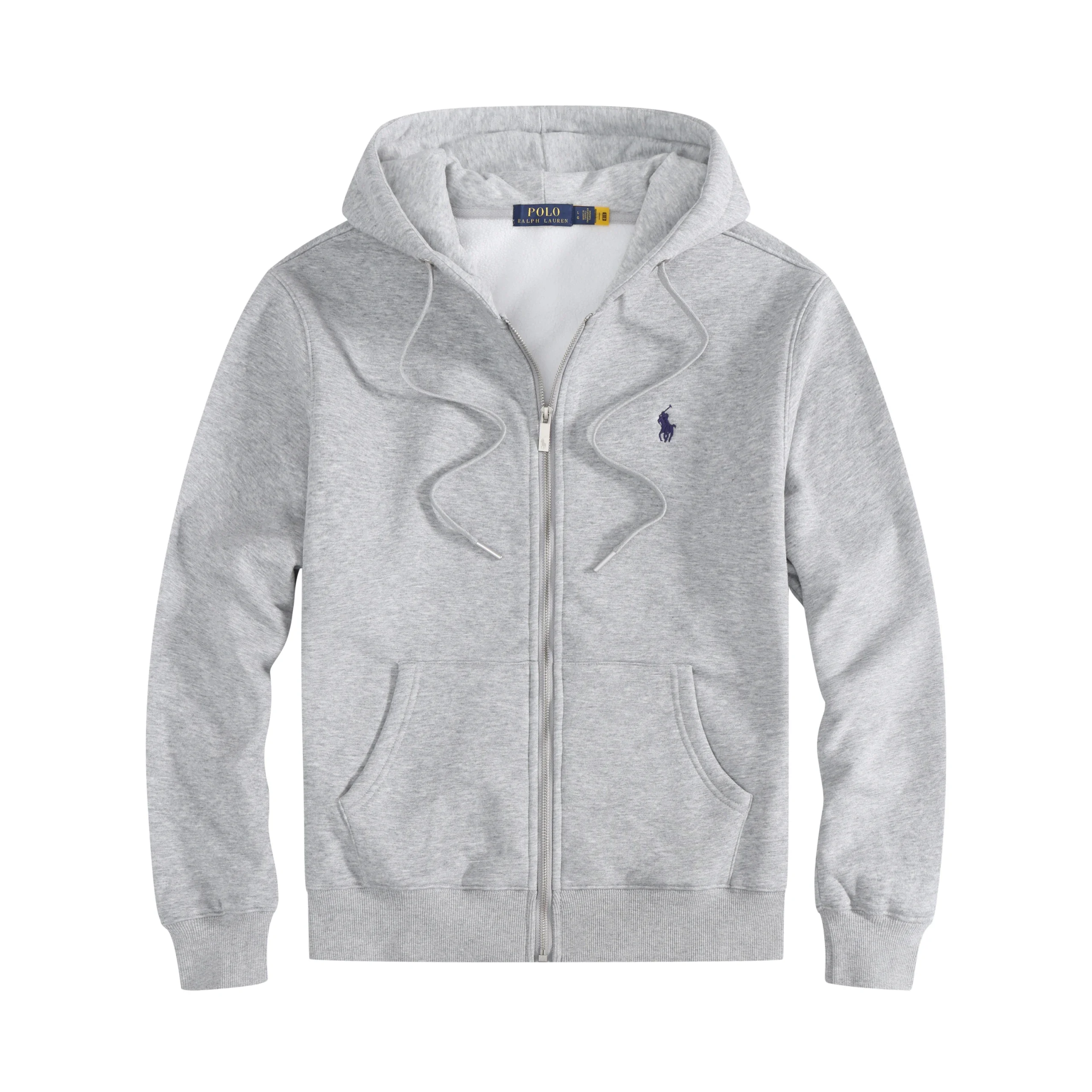 Ralph Lauren Small Pony Logo White Zip-Up Hoodie - rep bluzy z kapturem
