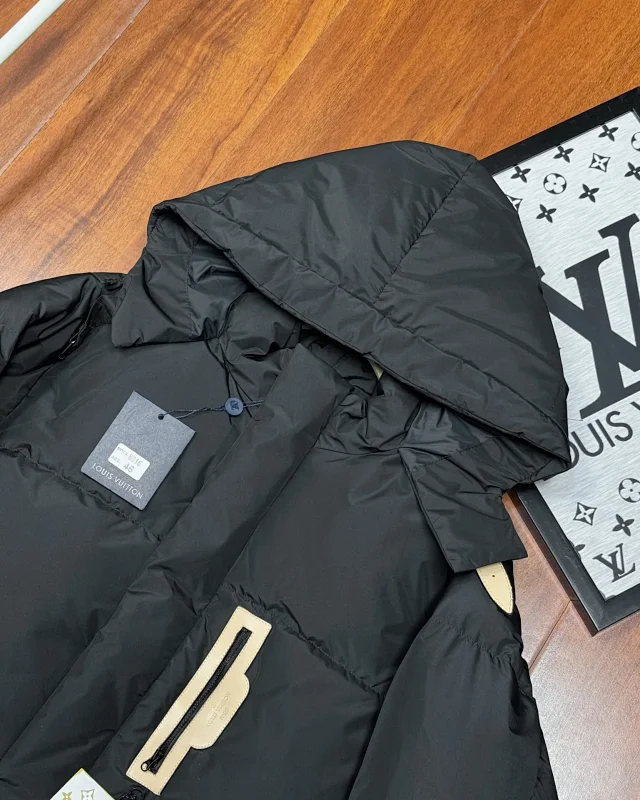 Louis Vuitton Down Jackets Hooded Puffer with Buckled Collar and Vertical Zip Pocket product detail image 4